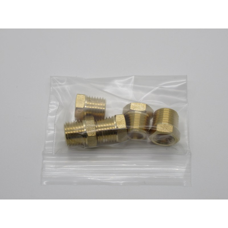 Brass Bushing (1/4" Male x 1/8" Female NPT-5 Pack)