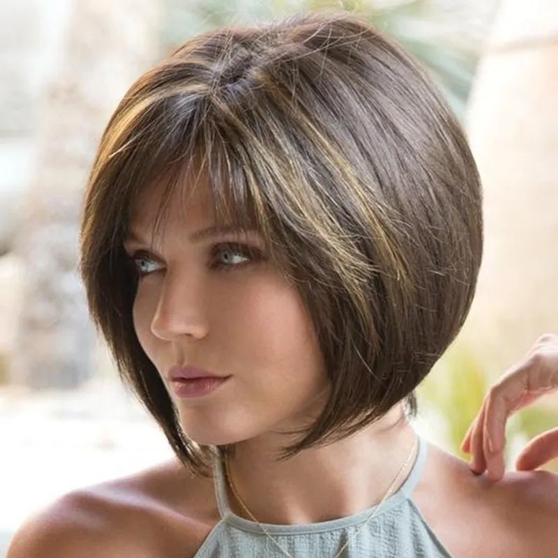 Pelo Corto Natural | Peluca Cabeza Onda Cabello Recto Corto