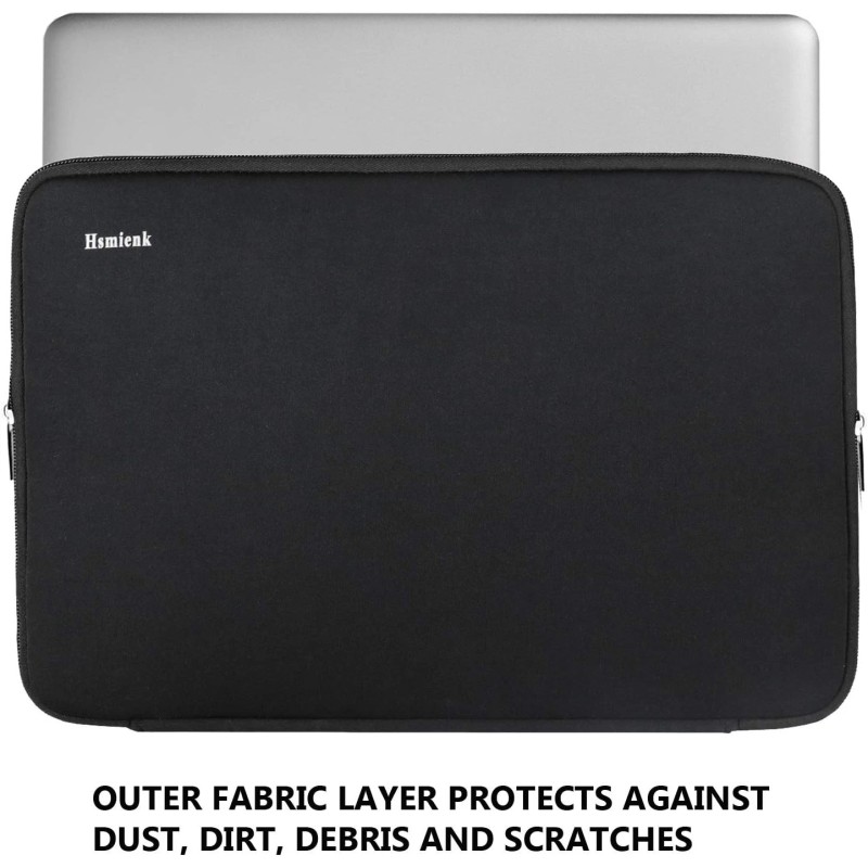 Hsmienk Laptop Sleeve, 15.6 Inch, Durable Shockproof 15.6", Black