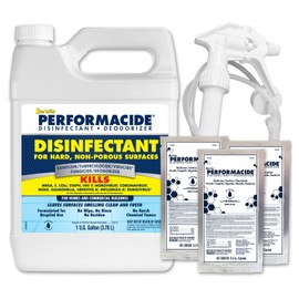 PERFORMACIDE Disinfectant - Kills COVID-19 Virus in 30 Seconds - No Rinse, No Wipe, No Residue - Just Add Water - Gallon Kit with 3 Refill Pouches & Sprayer (102000)