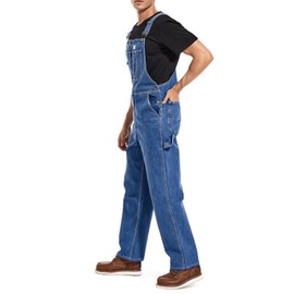 HISEA Men's Denim Bib Overalls, Men's Overalls Workwear with Adjustable Straps and Convenient Tool Pockets
