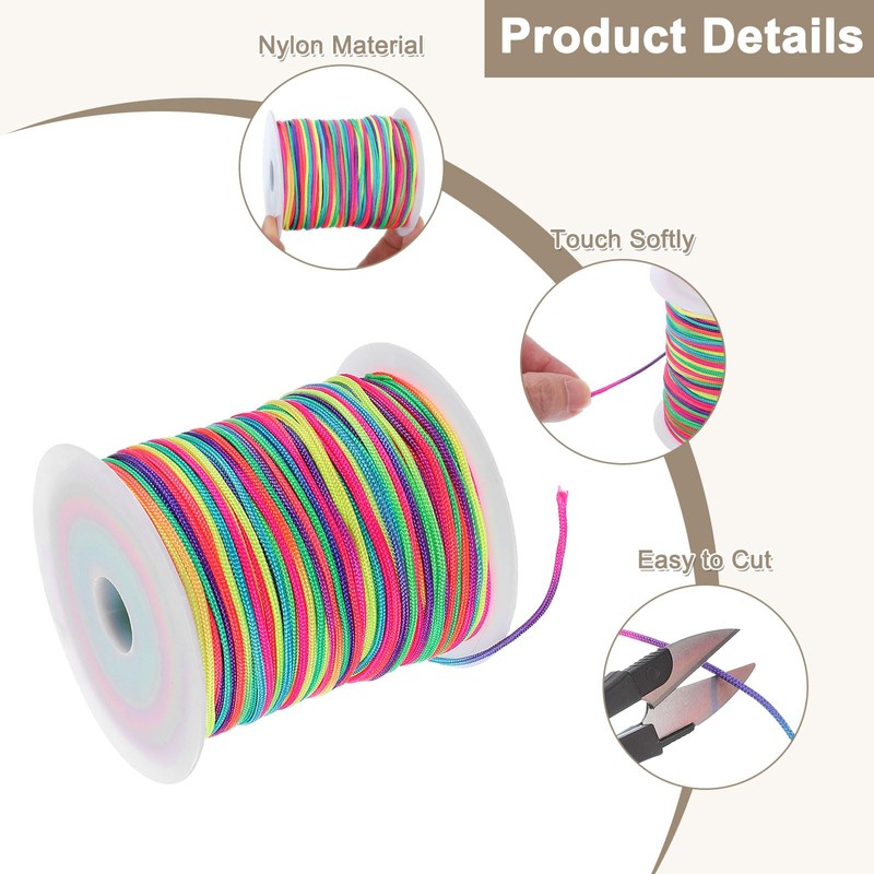 sourcing map Nylon String for Bracelets, 2mm 109 Yards Nylon