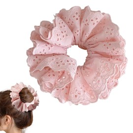 JazSwirl Oversized Scrunchies for Women, Extra Large Scrunchies for Women, Jumbo Hair Ties Scrunchies for Thick Hair, Giant Hair Scrunchies, Big Hair Scrunchies, XL XXL Scrunchie (Pink)