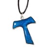 Eurofusioni Silver Plated Pendant Blue Tau cross