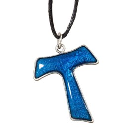 Eurofusioni Silver Plated Pendant Blue Tau cross