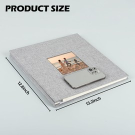 13.2x12.6inch Linen Cover Photo Album，4x6 5x7 8x10 Large photo album book,Weeding self-adhesive photo albums,40pages big scrapbook photo albums,Memory Book for Photos Family Anniversaries Vacations