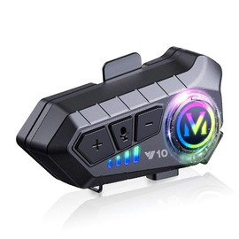 WNJACO WNJACO Motorcycle Helmet Bluetooth Headset, Outdoor Wireless Bluetooth 5.3 Headphone Speakers Noise Cancellation Intercom Communication Systems with IPX6 Waterproof/Strong Bass for Dirt Bike