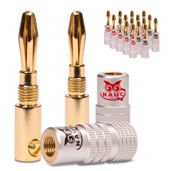 NAUC Banana Plugs for Speaker Cable - 18 Pieces Plugs