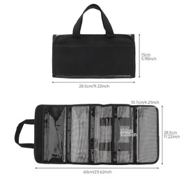 Roll Up Fishing Lure Wraps,5 Pocket PVC Lure Bag,Protective＆Foldable Cover