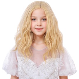 WAVELNM Kids Blonde Wigs Child Short Curly Wavy Blond Wigs Girls Golden Blonde Wig for Daily Halloween Party Cosplay