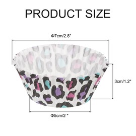 sourcing map 100 Pcs Cupcake Liners, Muffins Paper Baking Cups Wrappers Standard Greaseproof for Baking Cupcake Wrapper, Leopard Print