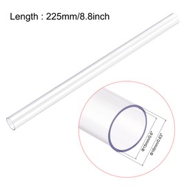 sourcing map Rigid Round Tubes 15 mm (0.6 Inches) x 16 mm (0.63 Inches) x 225 mm (8.8 Inches) with White Lid Pack of 2