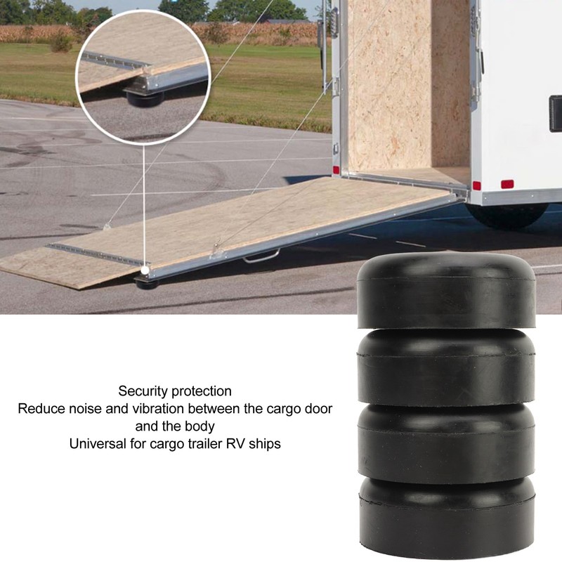 4PCS 2.5inch Trailer Ramp Door Rubber Bumper Round with Hole
