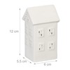 Relaxdays Ceramic Tea Light House, Light House for 1 Tea