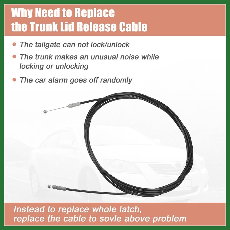 Motoforti NO.64607-06070 Trunk Lock Latch Release Cable for Toyota Camry