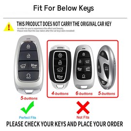 OVIOBOER For Hyundai Key Fob Cover with Keychain, White Soft TPU Key Case Shell Full Protection for 2024 2023 2022 Sonata, Tucson, Santa Cruz Smart Remote Key (For Hyundai A)