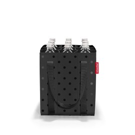 reisenthel Bottle Bag Glossy Dots Black - 9 Compartments, Easy Recycling of Bottles, Carrying Straps