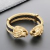 Klapgo Men's Gold Bracelet Viking Lion Head 316 Stainless Steel