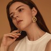 YUJIE Geometric Link Earrings 18K Small Geometric Drop Dangle Earrings