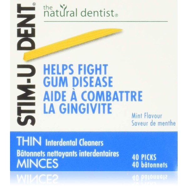 Stim-U-Dent Thin, The Un-Plastic Plaque Removers, Mint Flavored, 160 Count Box (Pack of 6)