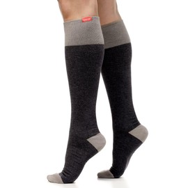 VIM & VIGR Cotton 30-40 mmHg Compression Socks for Women & Men (Dark & Light Grey Heathered Collection, Large/X-Large (3))