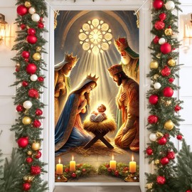 IVN Christmas Three Wise Men Door Cover Decoration Banner 71 x 35 Inch