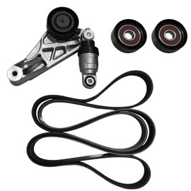 4627038AA-KIT Drive Belt Kit with Belt Tensioner & Idler Pulleys Compatible with Jeep Wrangler JK 3.6L 2012 2013 2014 2015 2016 2017 2018, parts NO. 4627038AA 39415