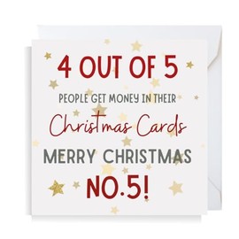 Second Ave Funny Money In Card Joke Square Christmas Xmas Holiday Festive Greetings Card