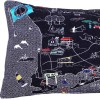 HomeRoots 25 Black Jersey Shore Nighttime Skyline Lumbar Decorative Pillow