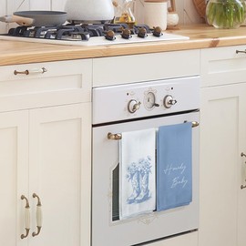 Tzhim Western Kitchen Towels, Preppy Cowboy Hand Towels, Black Cowgirls Boots Floral Rodeo Dishcloths Tea Towel for Kitchen, Vintage Retro Howdy Baby KitchenBathroom Decor Set of 2, 16x24in(Blue)