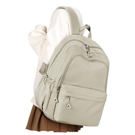 VGCUB School Backpack Teenager Girls Waterproof Lightweight School Bag Leisure Backpack Work Bag Backpack Women, A5 Khaki, L