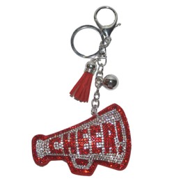 Popfizzy Red Cheer Keychain for Girls, Cheerleader Gifts for Girls, Bag Charm, Cheer Gifts, Cheer Stuff, Backpack Charms