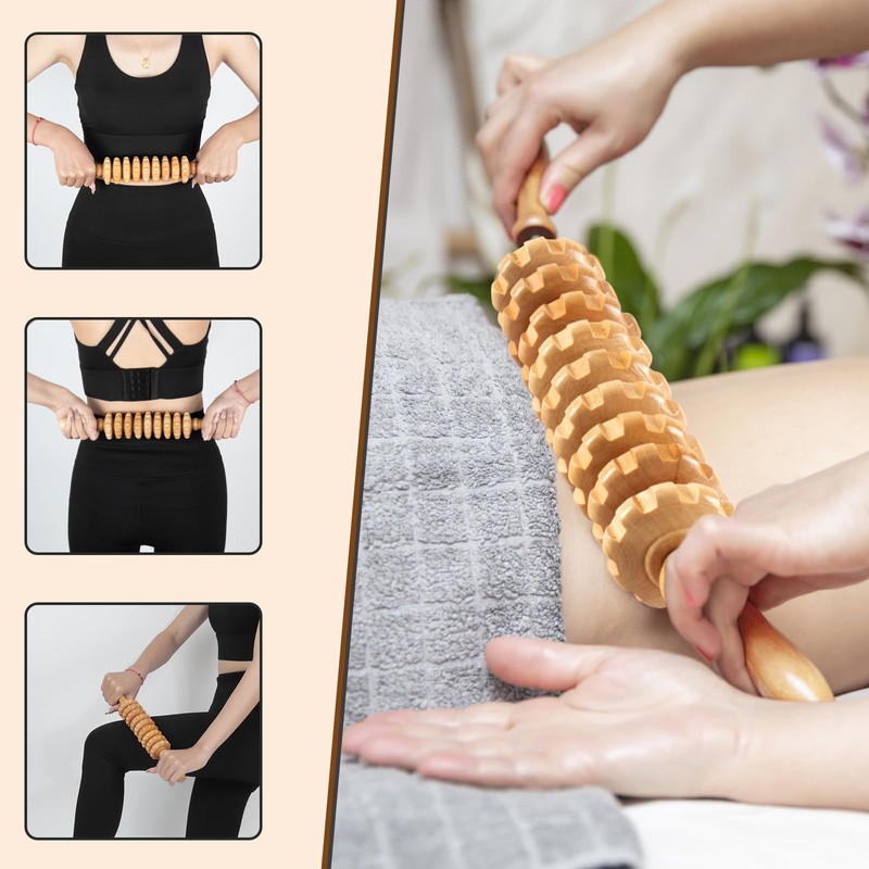 KintKita Wood Therapy Massage Tool 6 in 1,Lymphatic Drainage Massager