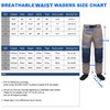 Raprance Breathable Stockingfoot Waist High Fishing Wading Pants Waders(L) Blue