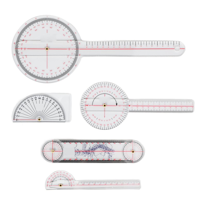 5Pcs Finger Small Joint Goniometer Clear Scale Transparent PVC Finger