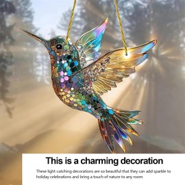 Sherum Spirit Birds,Yifare Spirit Birds,Sheremart Spirit Birds,Outfany Spirit Birds,Ribili Hummingbird Suncatchers for Windows Hanging,Acrylic Birds Christmas Decoration for Bird Lovers (A)