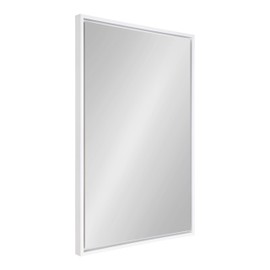 Kate and Laurel Evans Modern Framed Floating Wall Mirror, 24" x 36", White, Contemporary Chic Accent Mirror