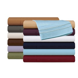 Elegant Comfort 1500 Premier Chain Design Hotel Quality Luxurious Silky Soft Wrinkle & Fade Resistant 4 pc Sheet Set, Deep Pocket Up to 16" - Queen Taupe