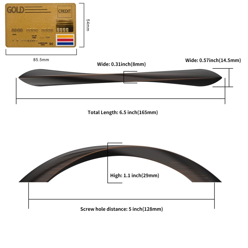 Amerdeco 10 Pack Oil Rubbed Bronze 5 Inch(128mm) Hole Centers
