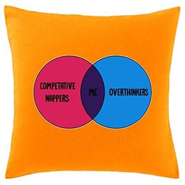 Hippowarehouse I am a competitive napper and overthinker - Venn diagram Printed bedroom accessory cushion cover case 41x41cm