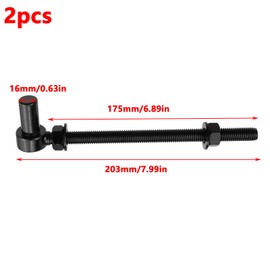 Antrader M12 x 8" J Bolt Gate Hinge,2Pcs Screw Hinge 304 Stainless Steel J-Bolt Post Hinge for Farm Gate Chain Link Gate Hinge with 5/8" Male Pin (Nuts and Washers Included),Black