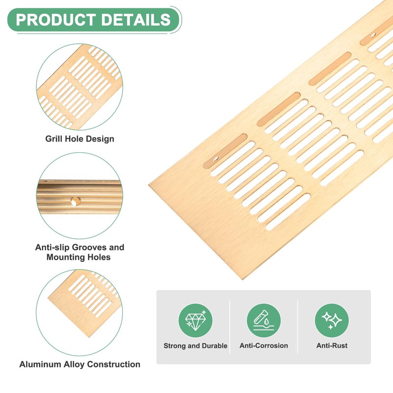 2-Pack Door Vents for Interior Doors, 8 x 3 Inch/