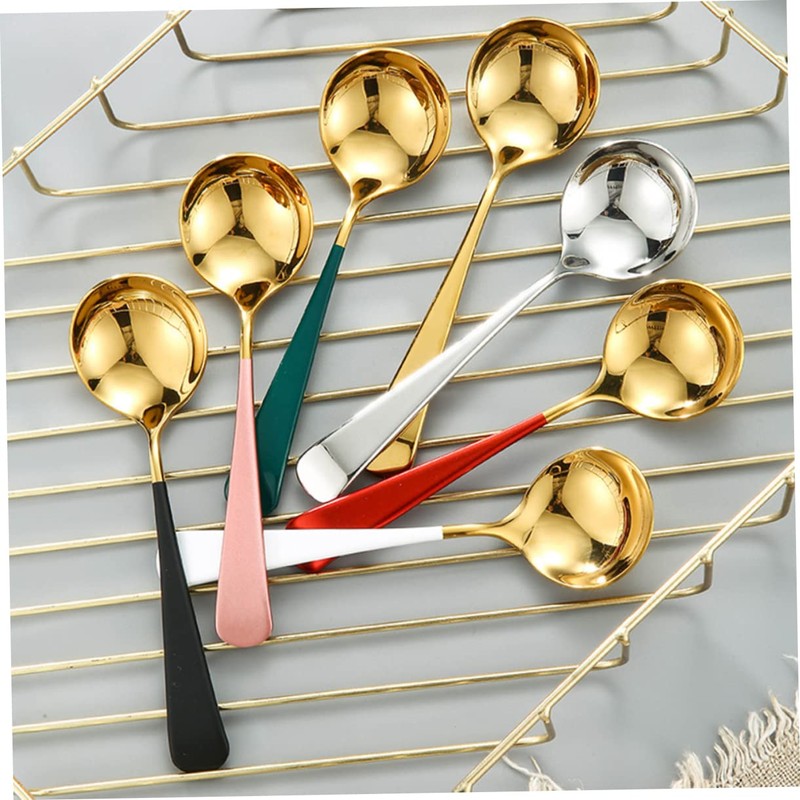 DOITOOL 2pcs Large Serving Utensil Mixing Spoon Round Head Soup