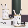 Jaugufiy Resin Piano Music Note Sculpture Pen Holder Pencil Holder