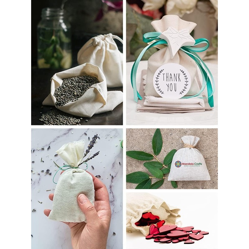 Mandala Crafts Drawstring Muslin Bags 18X20 Drawstring Pouch Sachet Bags