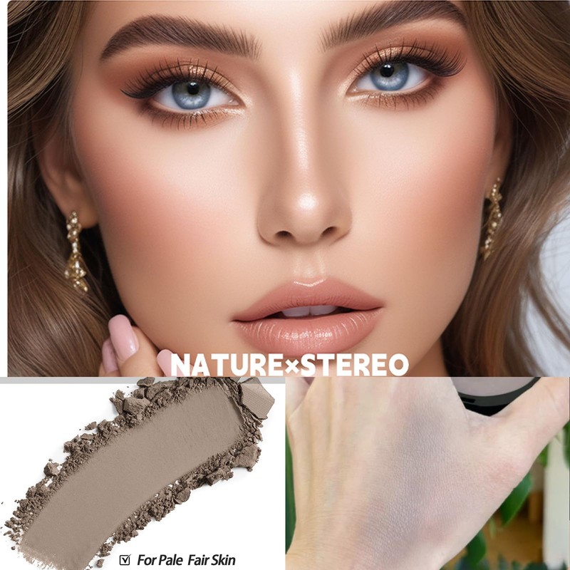 Okerker Cool Toned Contour Palette with Mirror, Taupe Grey Contour
