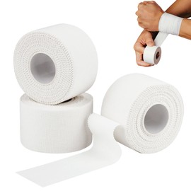 3 Rolls Zinc Oxide Tape, White Athletic Tape, 3.8cm x 10m Sports Bandage Tape, Sports Strapping Tape for Climbing,Boxing, Blister Prevention