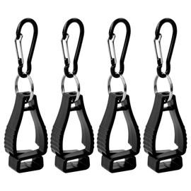 4 Pack Glove Holder: Heavy Duty Glove Clips Holder for Work Gloves, Construction, Safety Helmets, Keys, Towels - Strong Grip Tarp Clip for Work Safety in Black