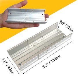 Hanpex Metal Small Aluminum Miter Box 5.3 Inch Small Tiny Mitre Box for Manual Saw for Hand Saw 3 Cutting Angles - Ideal For Cutting Wood and Soft Metal