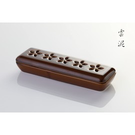 Incense holder with stylish design that can be used as a horizontal standing incense burner, incense burner, Buddhist altar goods, and is a safe ceramic product (rust color)